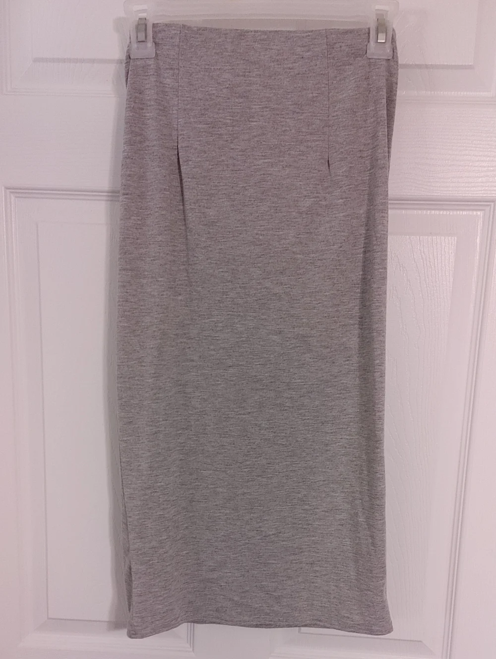 NWT H&M Divided Gray Ruched Midi Jersey Skirt with Front Slit Women's Size XS - Picture 4 of 5